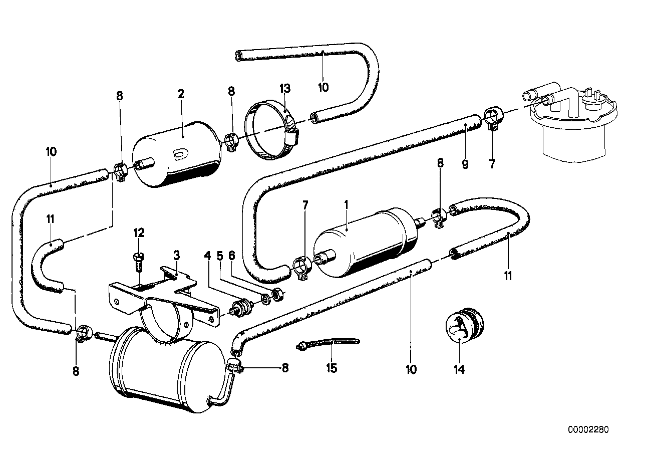 Genuine BMW 16121120970 E12 E24 Bracket With Expansion Unit (Inc. 633CSi, 530i & 635CSi)