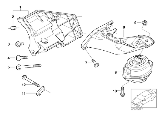 Genuine BMW 22116751345 E53 Engine Support, Left (Inc. X5)