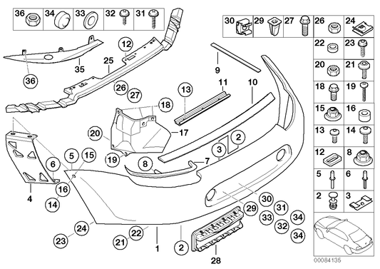 Genuine BMW 51128269819 E52 Bumper Trim Panel, Primed, Rear (Inc. Alpina V8 & Z8)