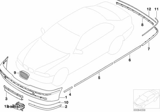 Genuine BMW 51137005838 Grille Right SCHWARZ | ML Performance UK Car Parts