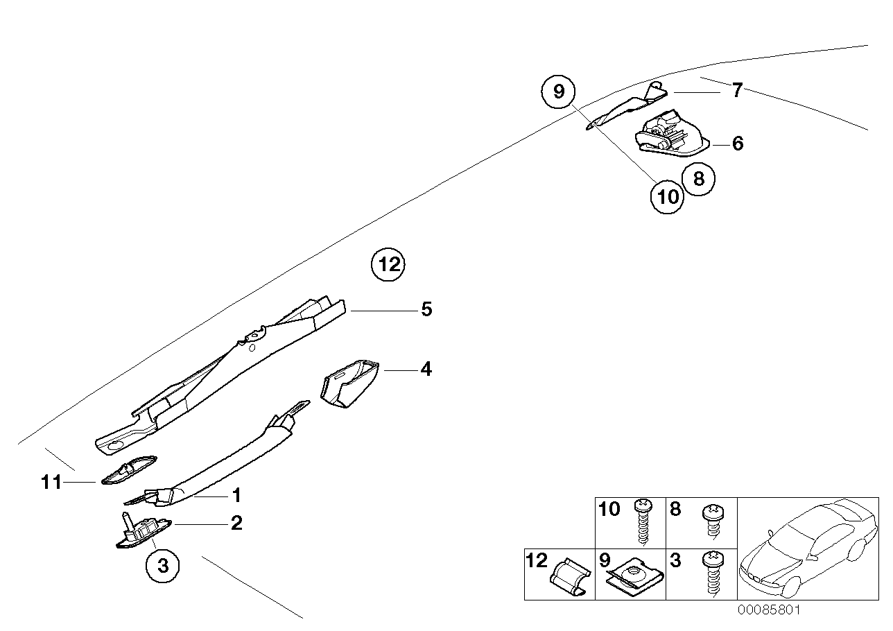 Genuine BMW 51168222650 E46 Bracket F Right Handle Its (Inc. 330Ci, 328Ci & 316Ci)