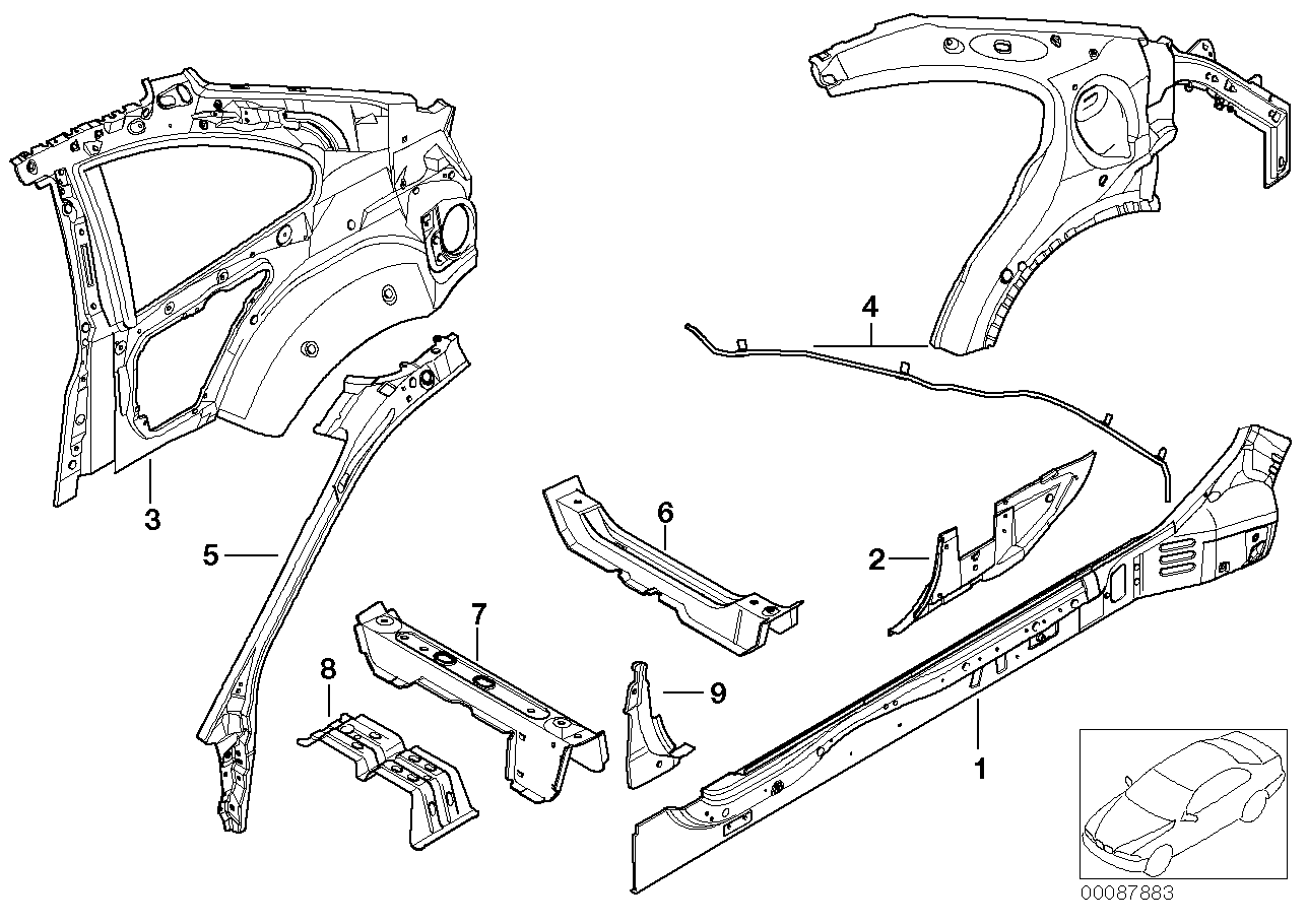 Genuine BMW 41117011527 E46 Reinforcement Column A Inside Left (Inc. M3, 325Ci & 330Cd)