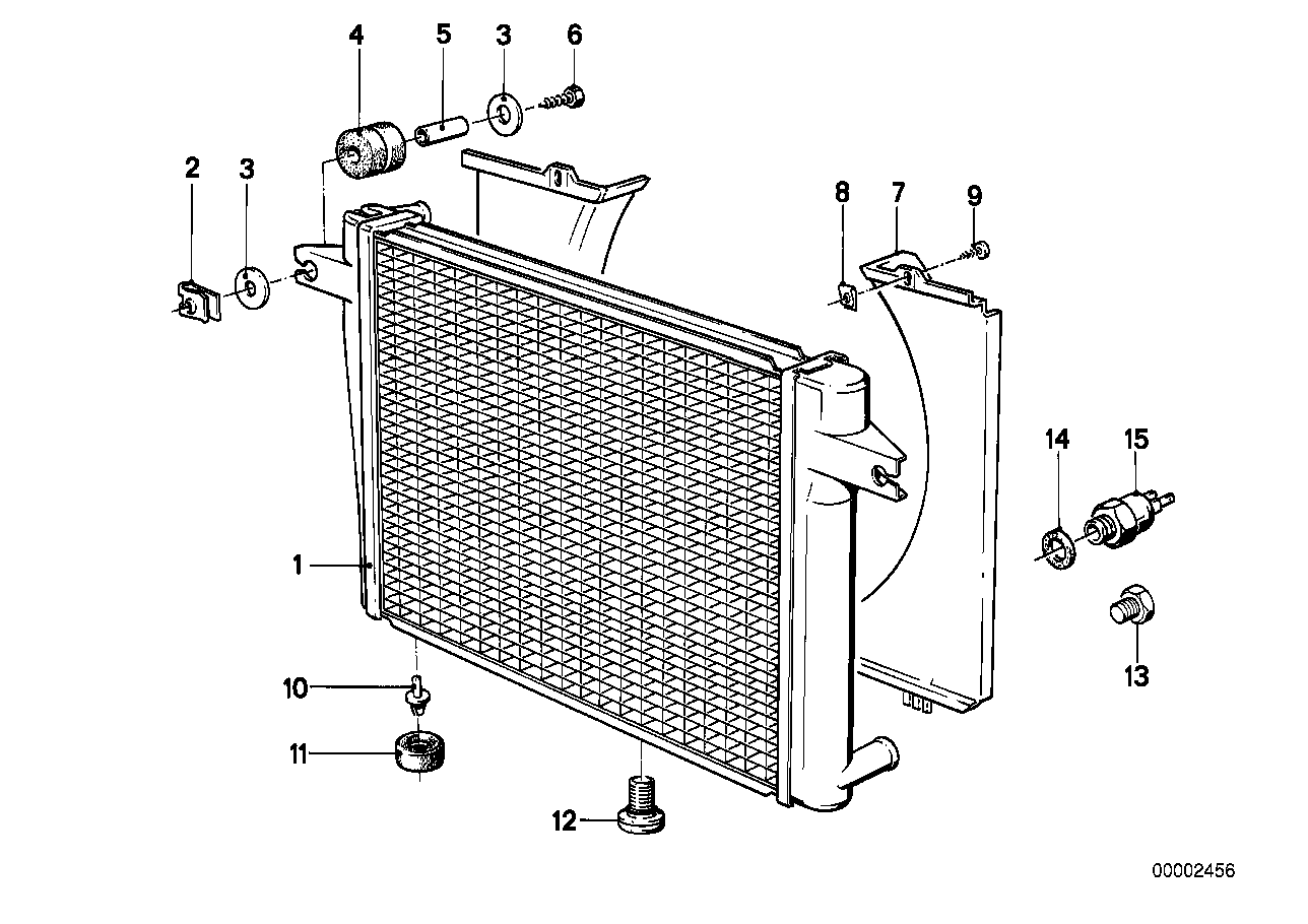 Genuine BMW 17111707509 E28 Radiator With Transmission Oil Cooler (Inc. 524td)