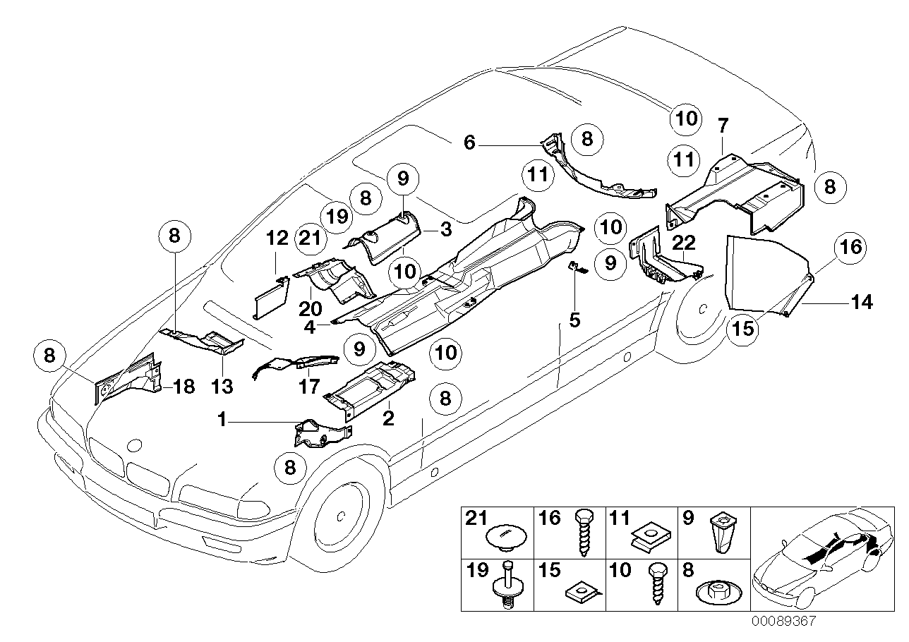 Genuine BMW 51488203385 E38 Heat Insulator F Left Rear Wheel Housing (Inc. 728iL, L7 & 730d)