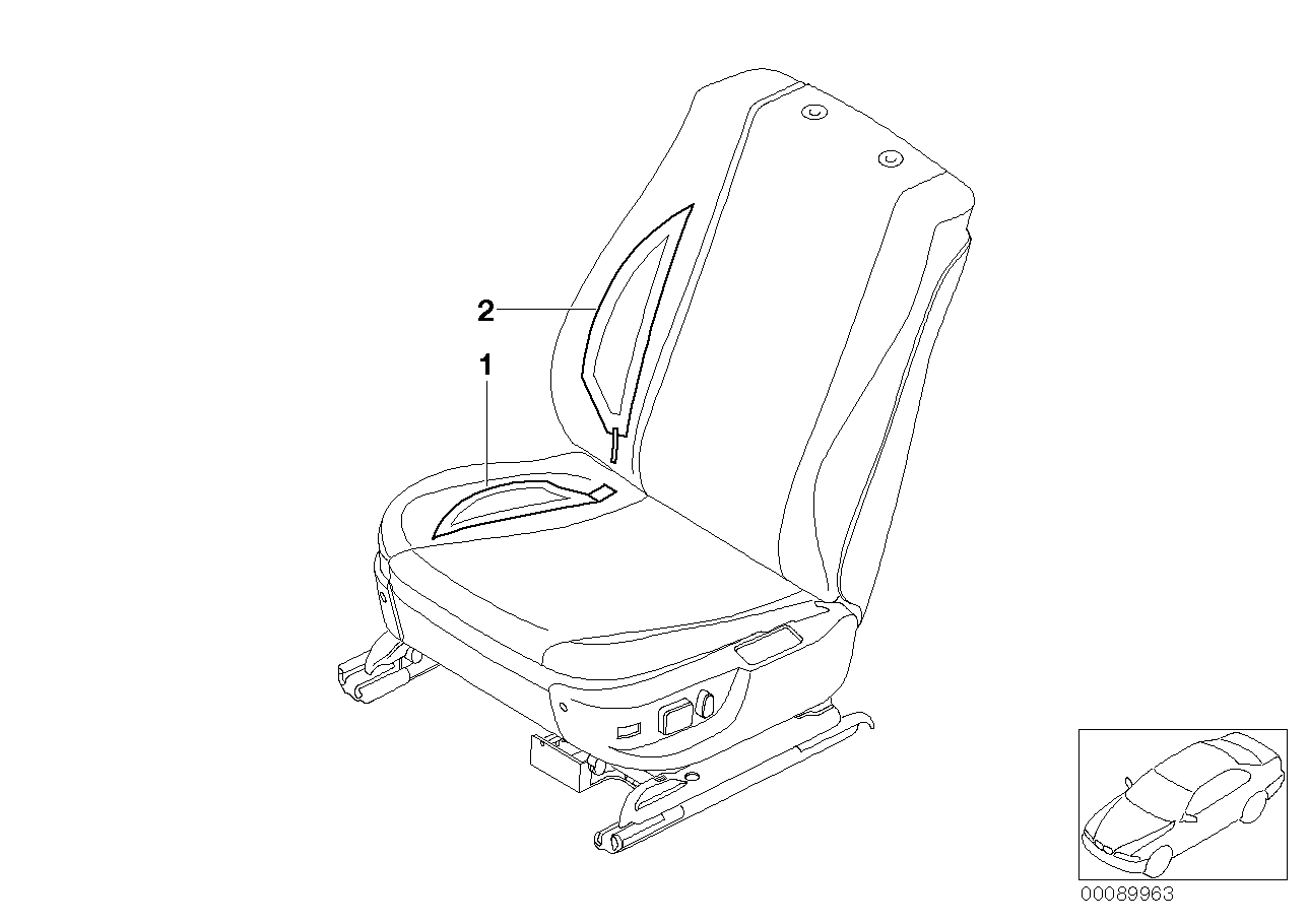 Genuine BMW 52102698278 E39 Seat Heating,Side Finisher,Front Right (Inc. M5)