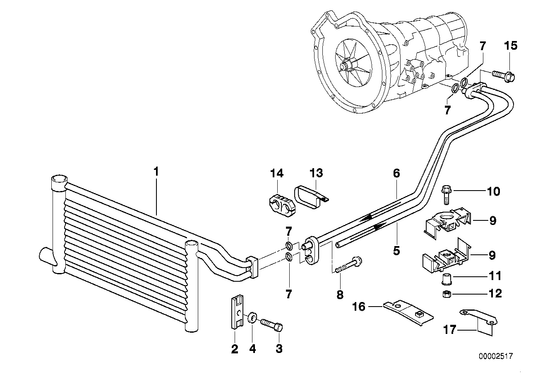 Genuine BMW 17221740798 E39 Oil Cooler-Plug Type Connection (Inc. 525i, 525tds & 535i)