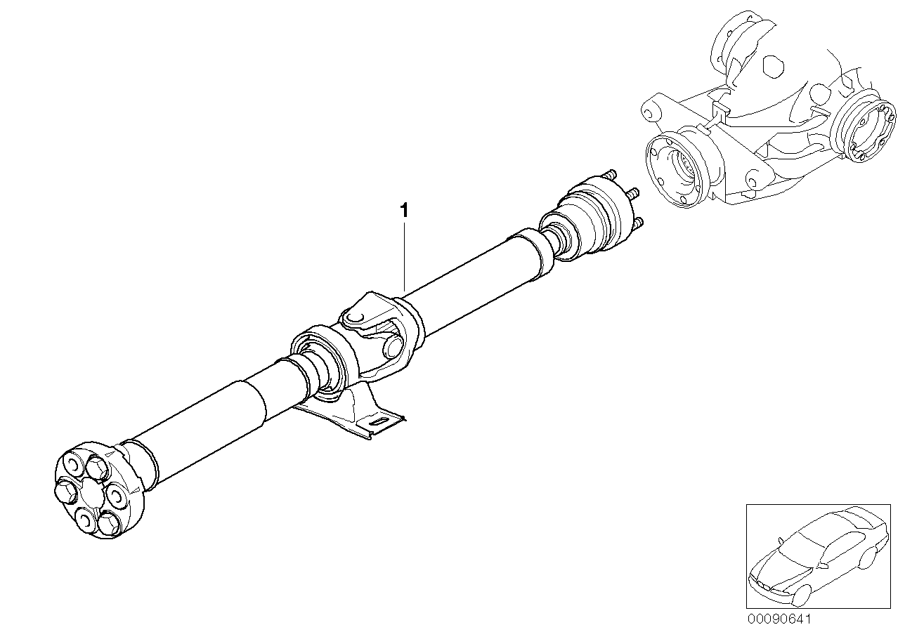 Genuine BMW 26112283611 E63 E64 Manual Drive Shaft Transmission L=1441mm (Inc. M6)