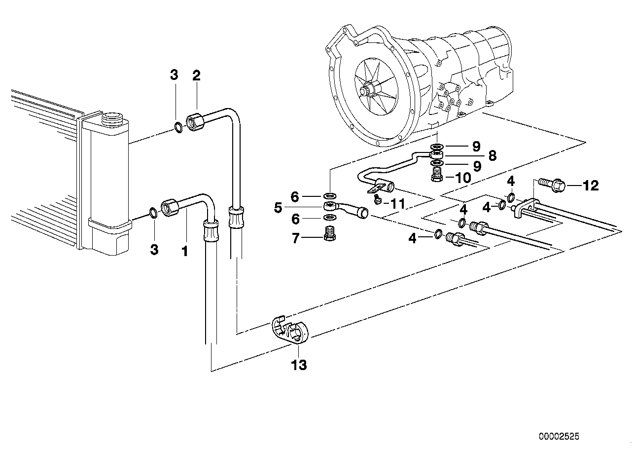 Genuine BMW 17221723217 E34 Oil Cooling Pipe-Screw Type Connection 4AS310R (RL) (Inc. 520i & 525i)