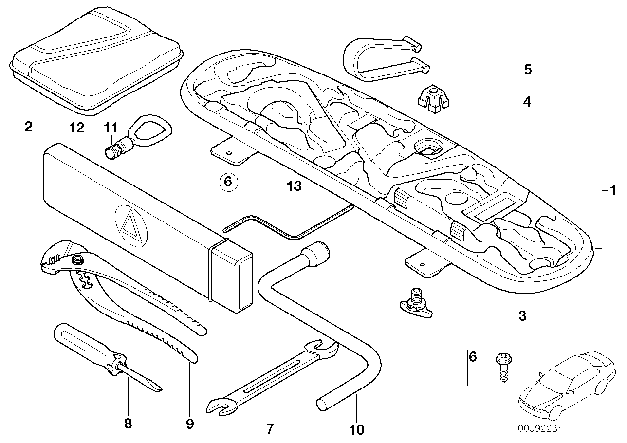 Genuine BMW 71601095535 E38 E60 E67 Warning Triangle Without Container (Inc. 740iL, 530xi & 525td)