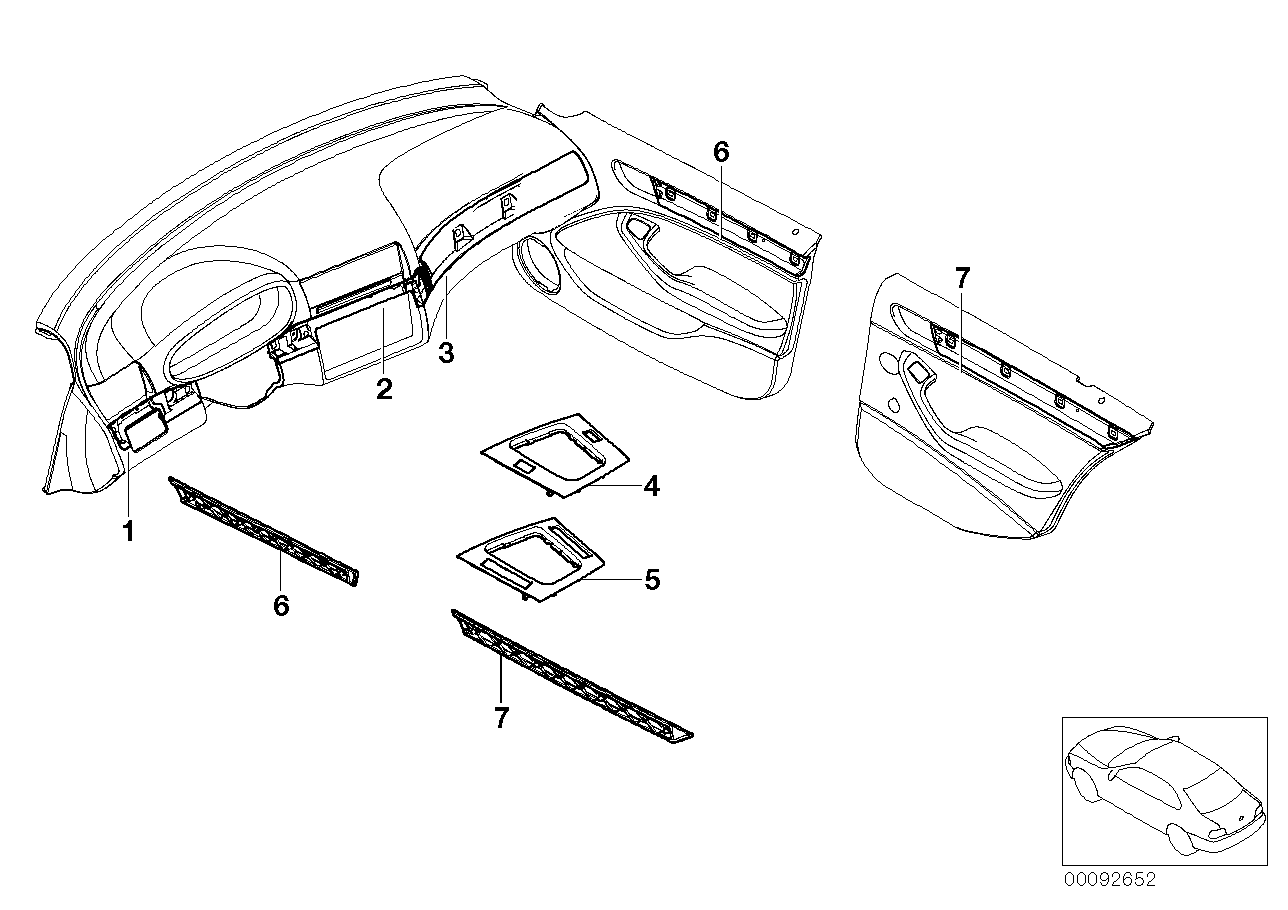 Genuine BMW 51167052066 E46 Depositing Box Bottom Panel TITAN II (Inc. 318ti, 325ti & 316ti)