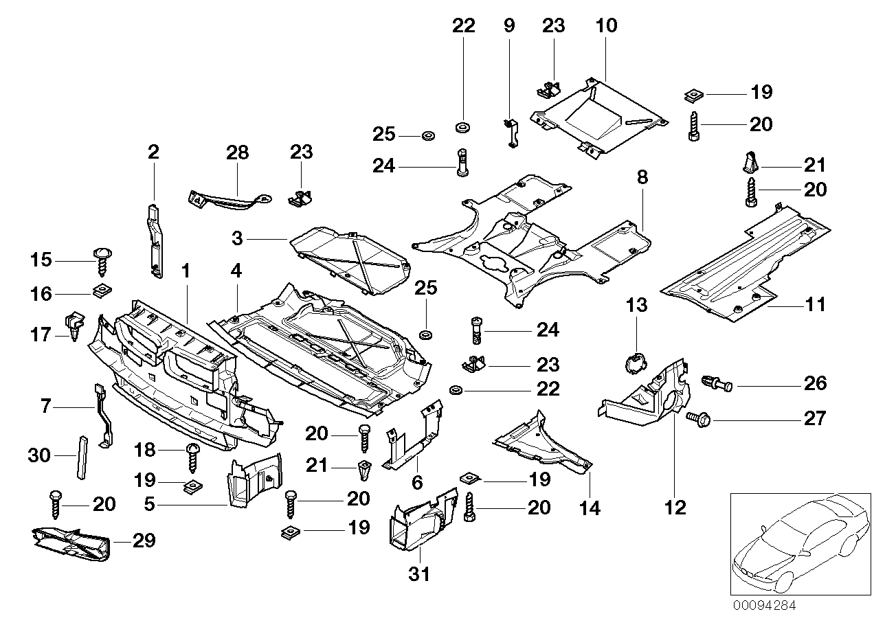 Genuine BMW 51718168196 E38 Upper Engine Compartment Cover Lid D=97mm (Inc. 750i, 730i & 750iLS)