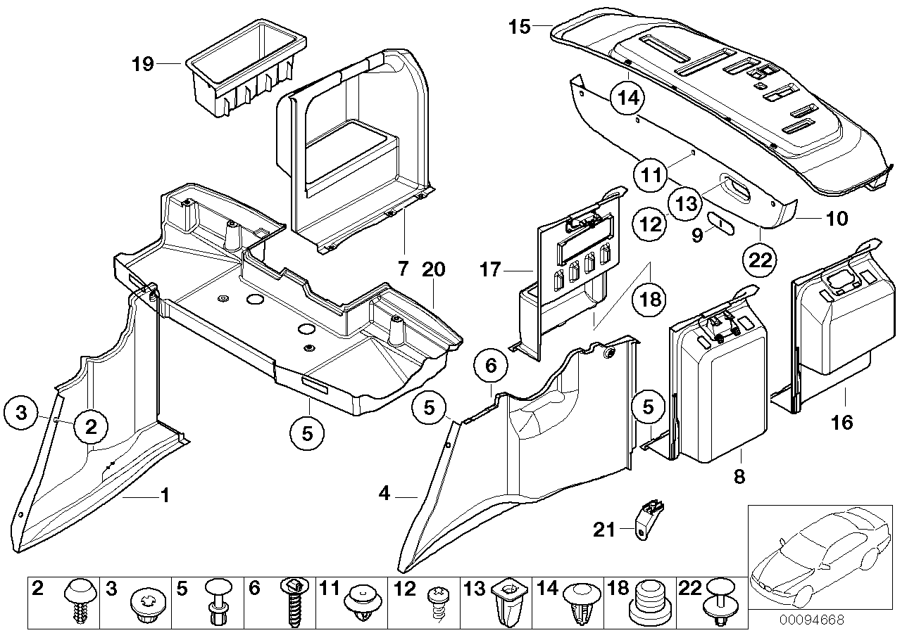 Genuine BMW 51472497193 E39 Rear Left Trunk Trim GRAPHIT (Inc. M5)