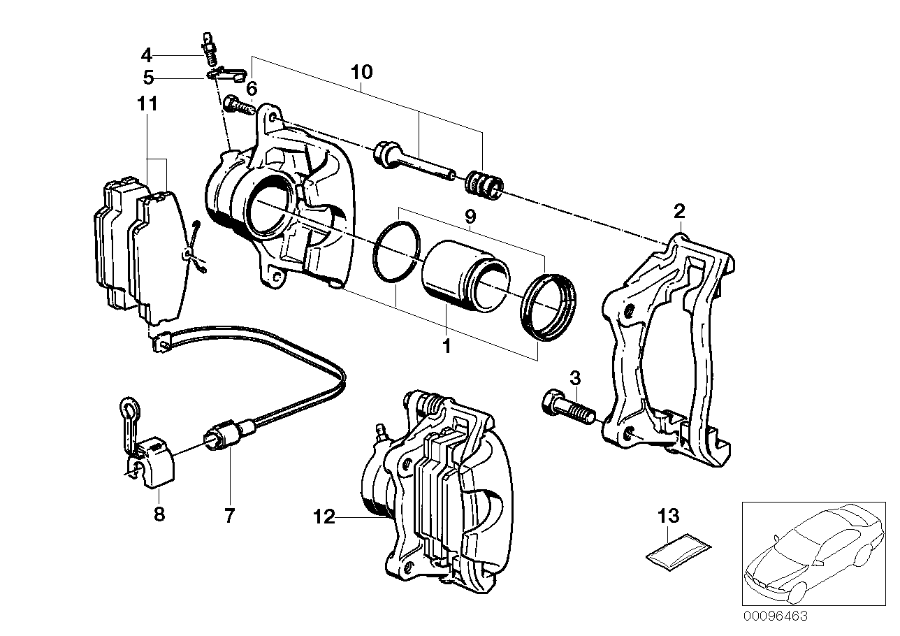 Genuine BMW 34111154377 E30 Caliper Housing Left (Inc. 318i, 316 & 316i)