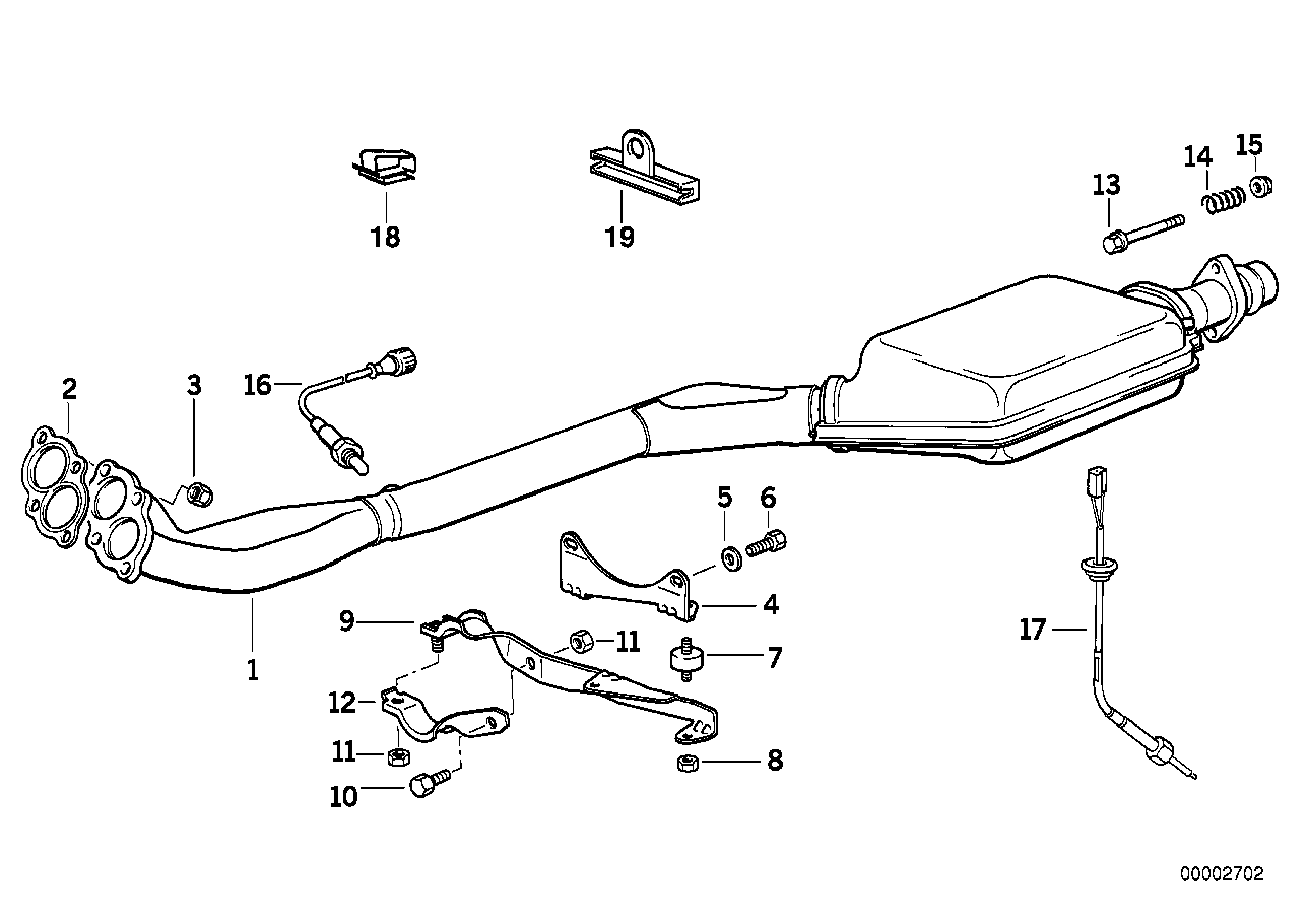 Genuine BMW 18301728575 E36 Exhaust Support (Inc. 318i & 318is)