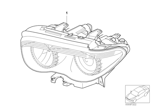 Genuine BMW 63127164722 E65 E66 Bi-Xenon Headlight Akl, Right (Inc. 760i, 745i & 745Li)