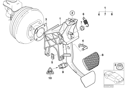 Genuine BMW 35006753824 E65 E66 Complete Pedal Assembly No further intervention permitted (Inc. Alpina B7, 760Li & 735Li)