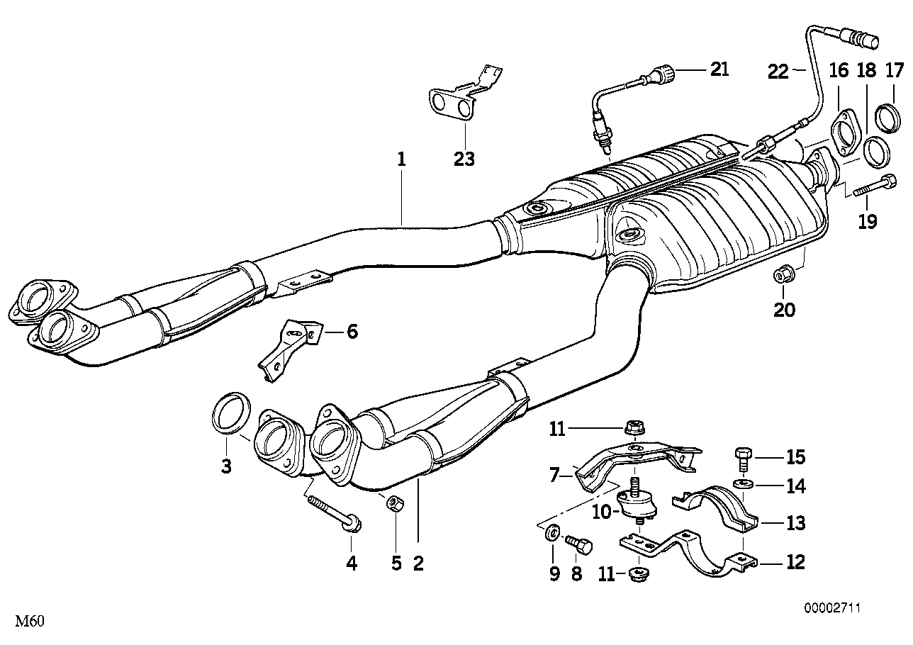 Genuine BMW 18301723450 E38 E31 E34 Bracket Right (Inc. 750i, 750iLS & 750iLP)