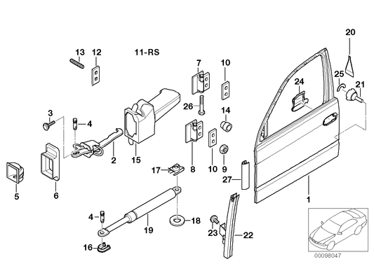 Genuine BMW 51337033037 E39 Adapter, Window Lifter (Inc. 540i, 520i & 523i)