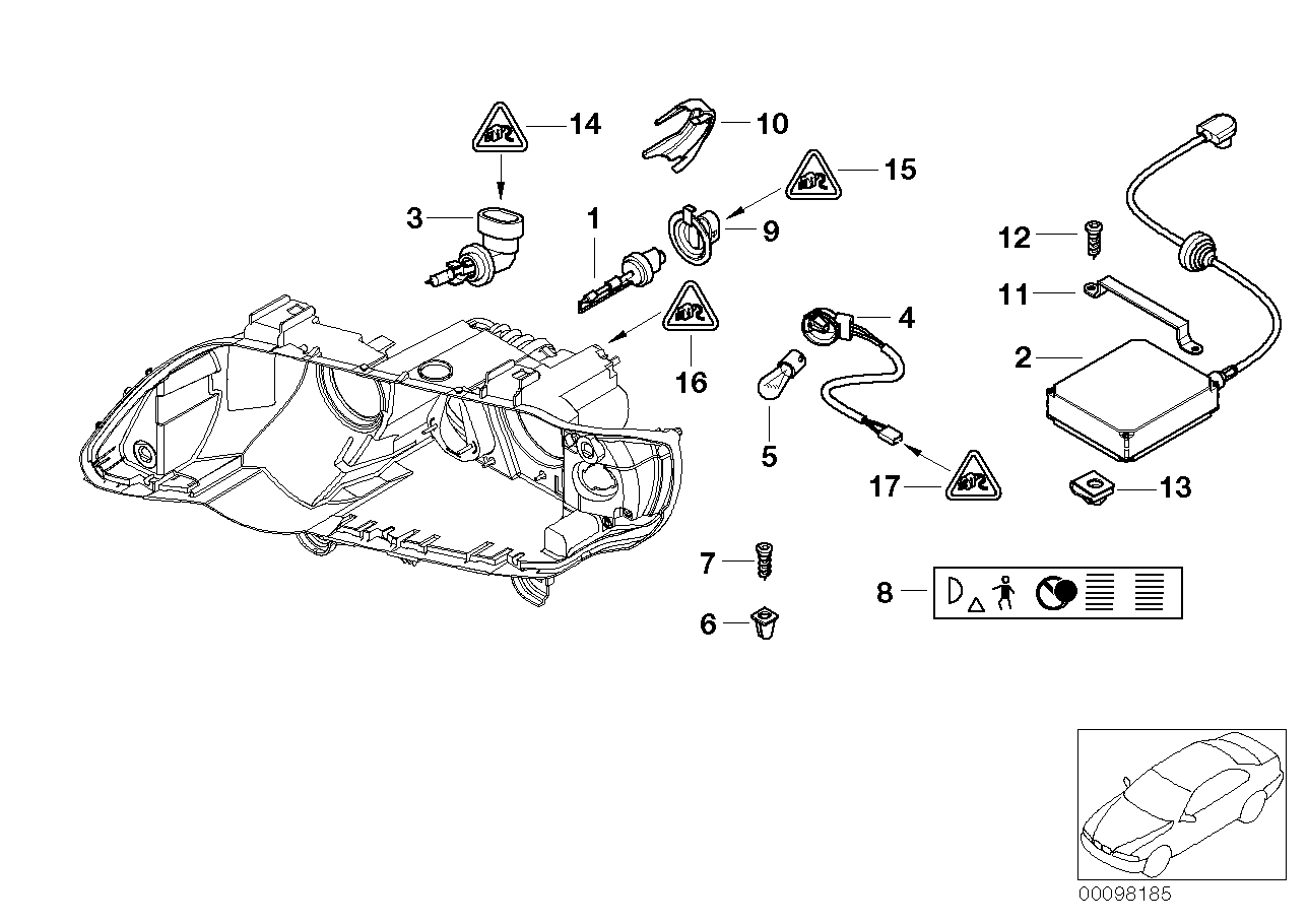 Genuine BMW 63126906779 E53 Support F Xenon Light Control Unit (Inc. X5)
