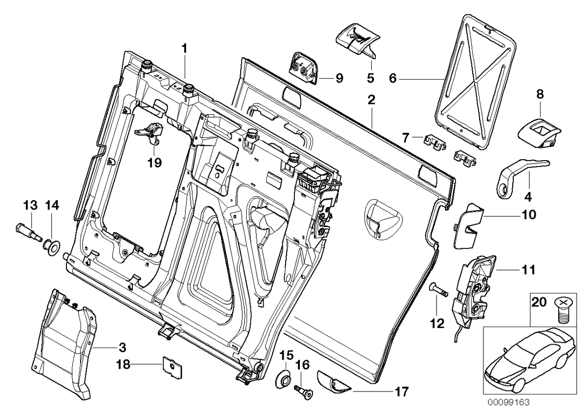 Genuine BMW 52208099710 E53 Covering Outer SCHWARZ (Inc. X5)