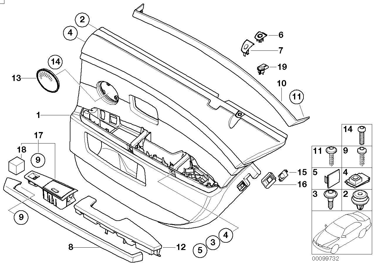 Genuine BMW 51427144108 E66 Door Lining Leather Rear Right NATURBRAUN/SW (Inc. 745Li, 730Li & 735Li)