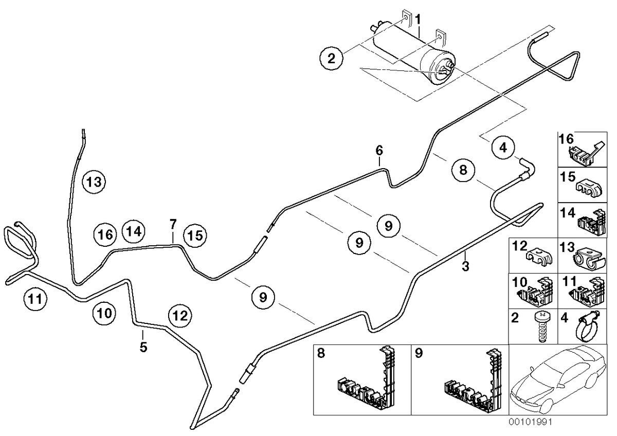 Genuine BMW 16111184820 E53 Pressure Pipe, Front (Inc. X5)