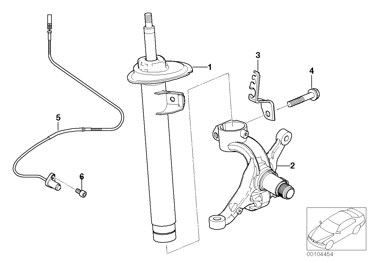 Genuine BMW 31316785586 E86 Front Right Spring Strut (Inc. Z4 3.0si)
