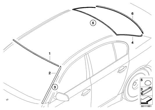 Genuine BMW 51317115412 E60 Rear Window Cover, Bottom (Inc. 530d, 535i & 525xi)