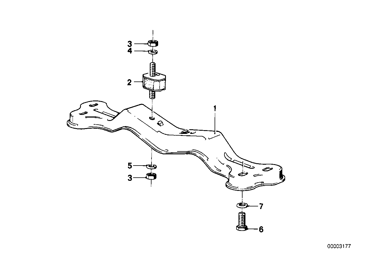 Genuine BMW 24711127682 E23 Cross Member (Inc. 733i & 735i)