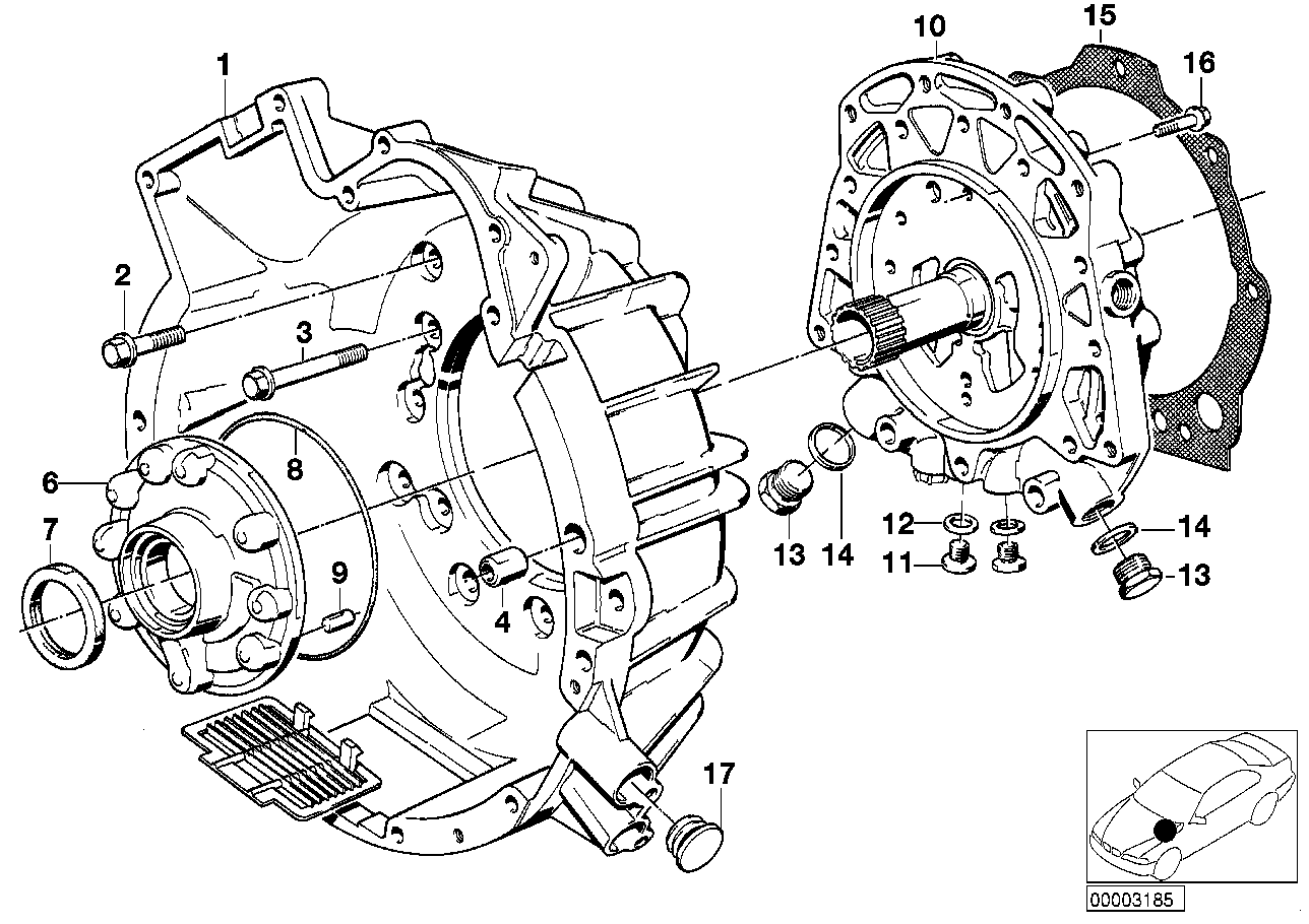 Genuine BMW 24411215383 E34 E28 E23 Converter Housing (Inc. 735i, 728i & 733i)
