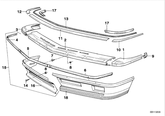 Genuine BMW 51111867627 E24 Bumper, Front Left (Inc. 635CSi)