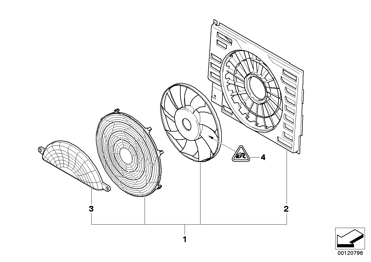 Genuine BMW 64546911794 E66 E65 E67 Protection Grid F Additional Fan (Inc. 760i, 745i & 740d)