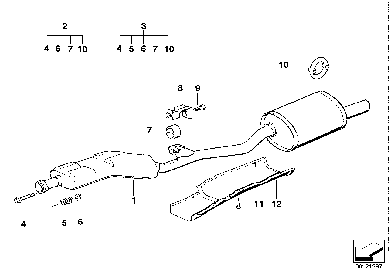 Genuine BMW 18101247442 E36 Rear Muffler (Inc. 316i 1.9 & 318ti)