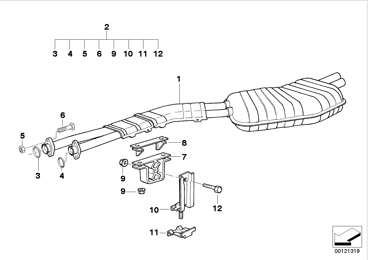 Genuine BMW 18101403516 E36 Rear Muffler (Inc. M3)