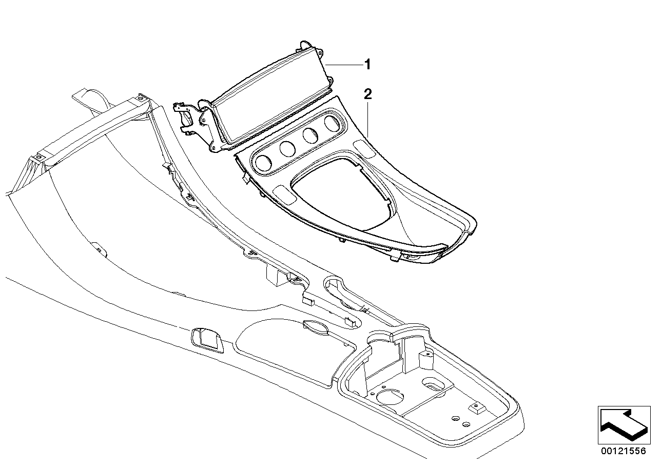 Genuine BMW 51168020596 E52 Module Carrier, Center Console CARBONSCHWARZ (Inc. Z8)
