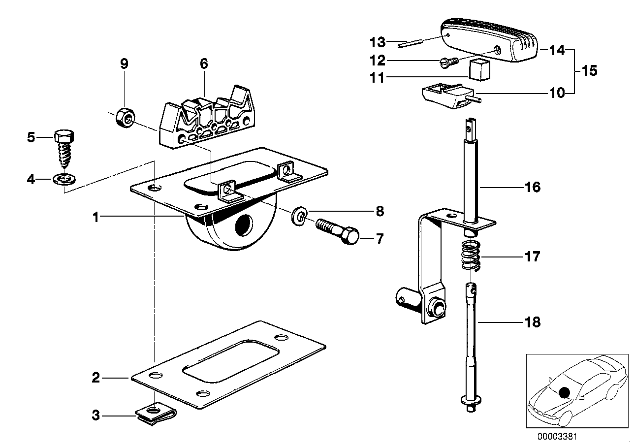 Genuine BMW 25161206277 E24 E12 E23 Shift Lever-Upper Part (Inc. 728, 530i & 733i)