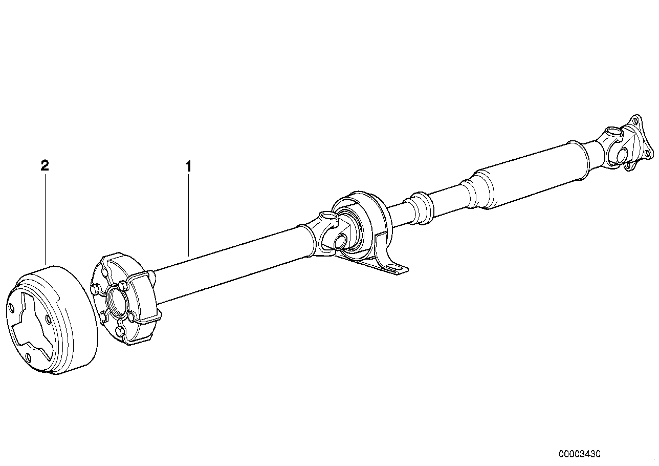 Genuine BMW 26111229478 E36 Drive Shaft Automatic Transmission L=1027mm (Inc. Z3 2.5 & Z3 2.8)