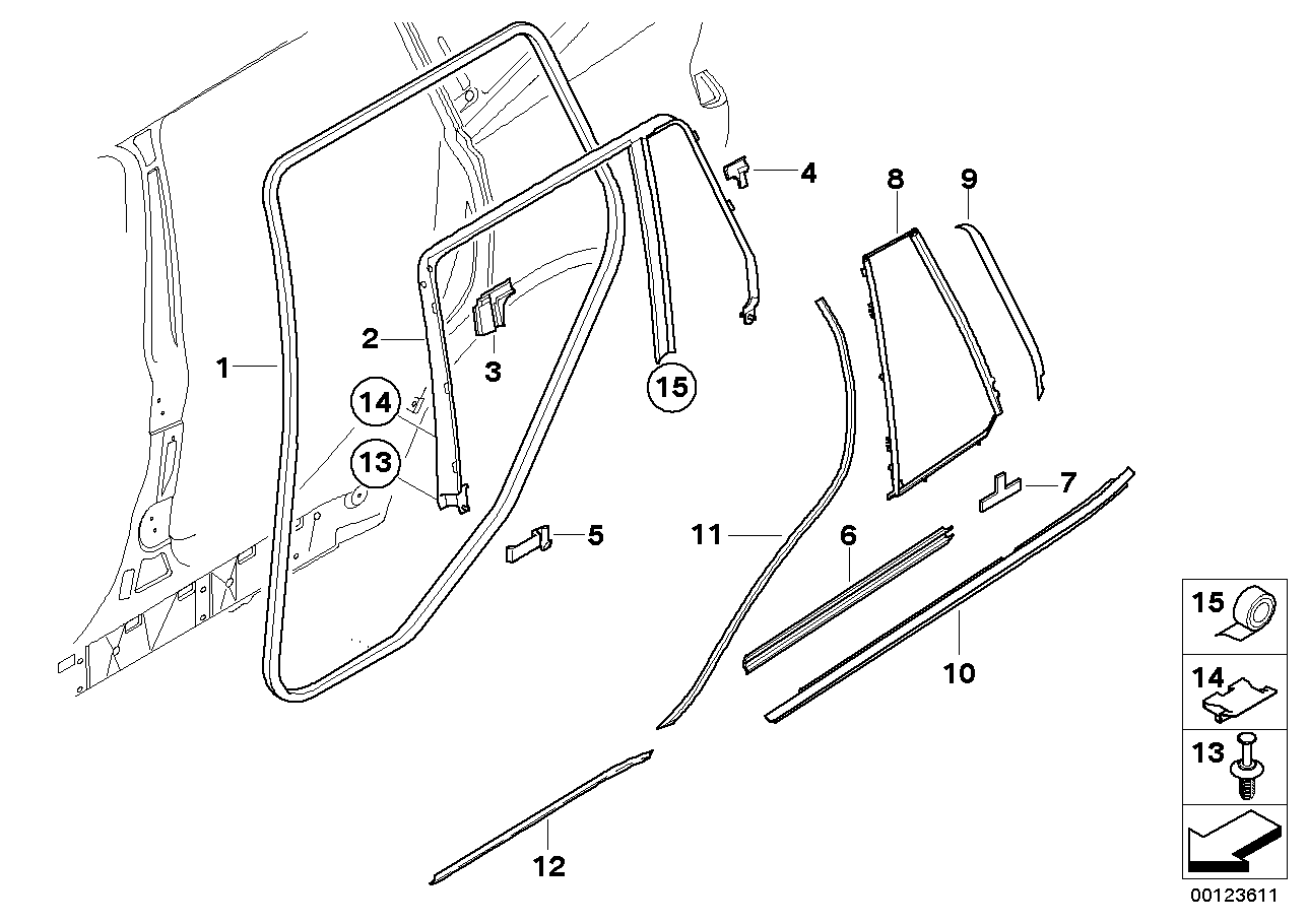 Genuine BMW 51343402785 E83 Sealing, B-Column, Top Left (Inc. X3)