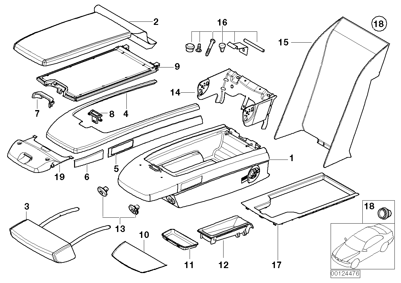 Genuine BMW 52207124697 E66 E65 E67 Cover SCHWARZ (Inc. 750i, 730Li & 735Li)