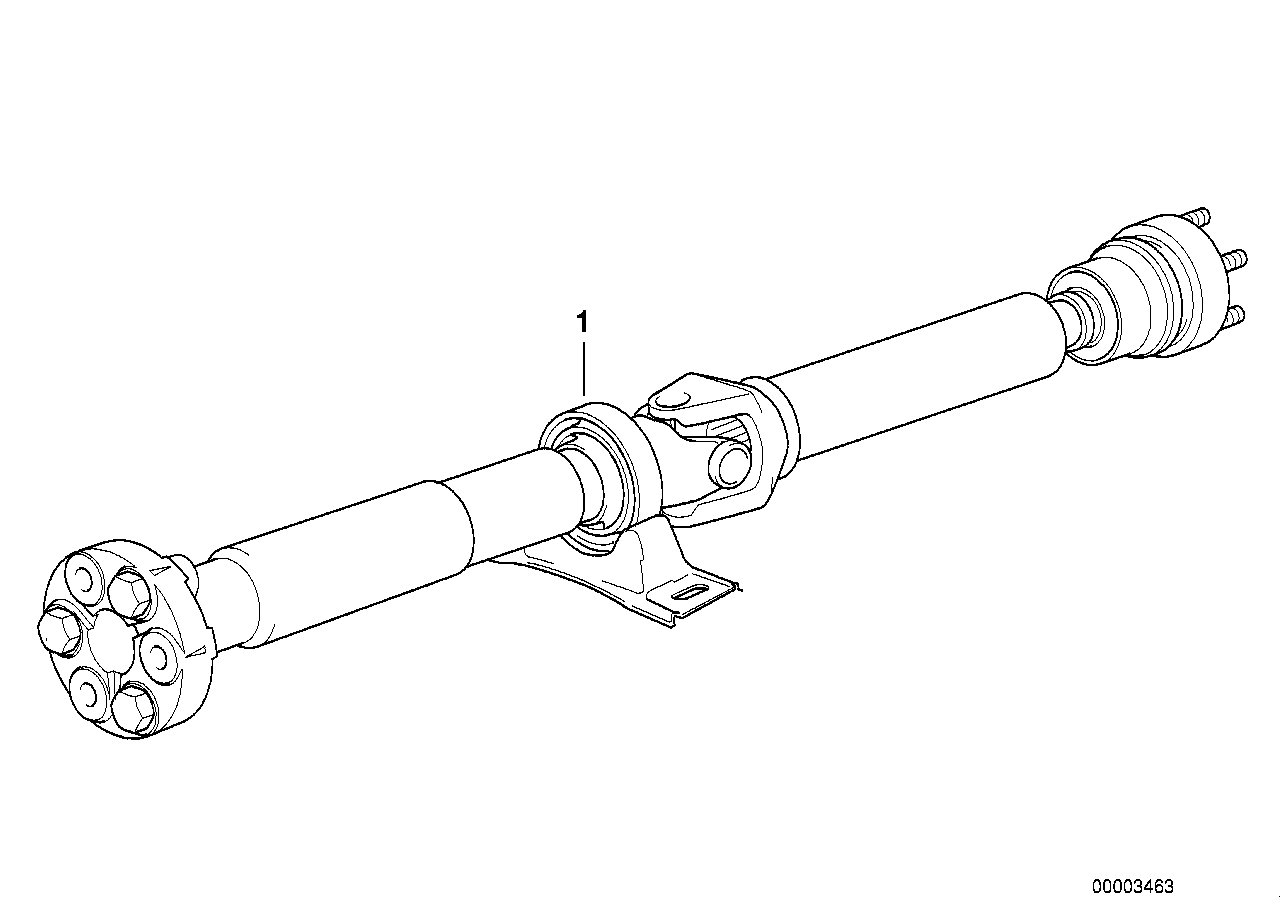 Genuine BMW 26107523787 E39 Drive Shaft Automatic Transmission L=1599mm (Inc. 523i, 528i & 530i) | ML Performance UK UK Car Parts