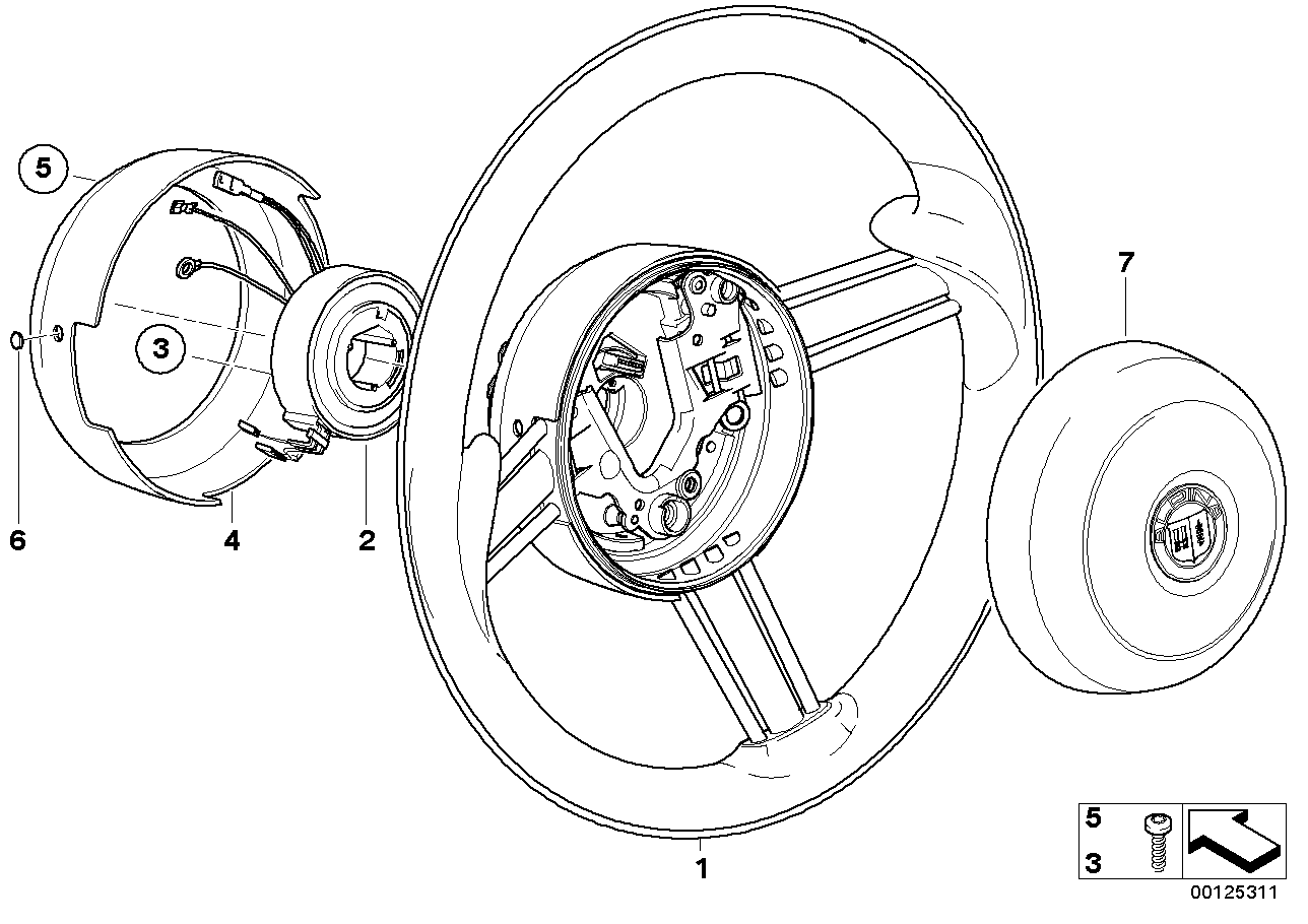 Genuine BMW 32338025851 E52 Slip Ring 7-POLIG (Inc. Alpina V8)