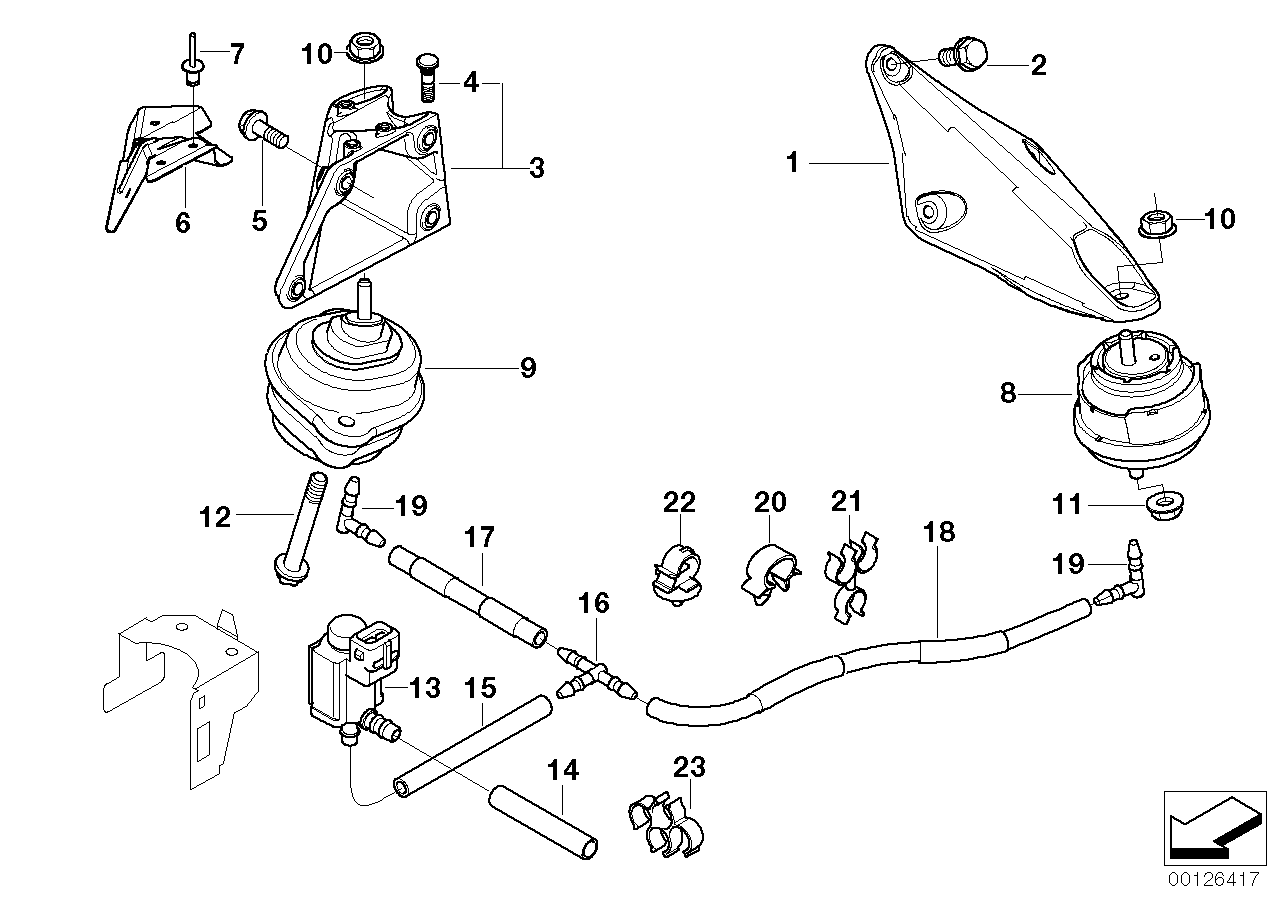 Genuine BMW 22116750855 E46 Engine Support, Left (Inc. 330xd)