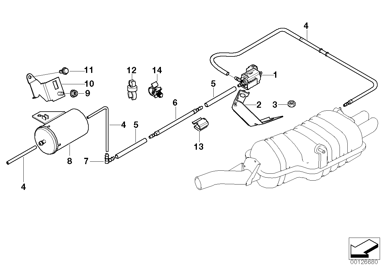 Genuine BMW 18107502473 E46 Bracket, Vacuum Accumulator (Inc. 325Ci, 330i & 330Ci)
