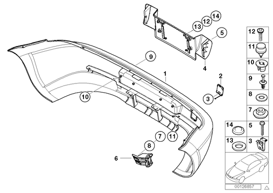 Genuine BMW 51120307541 E36 Bumper Trim Panel, Primed, Rear (Inc. Z3 2.5i, Z3 3.0i & Z3 2.8)