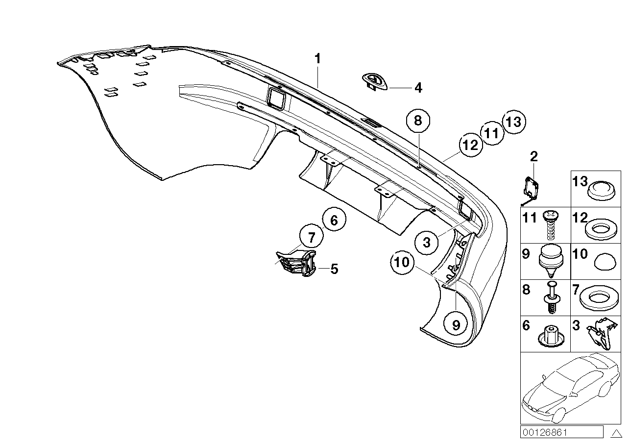 Genuine BMW 51120307543 E36 Bumper Trim Panel, Primed, Rear (Inc. Z3 M)