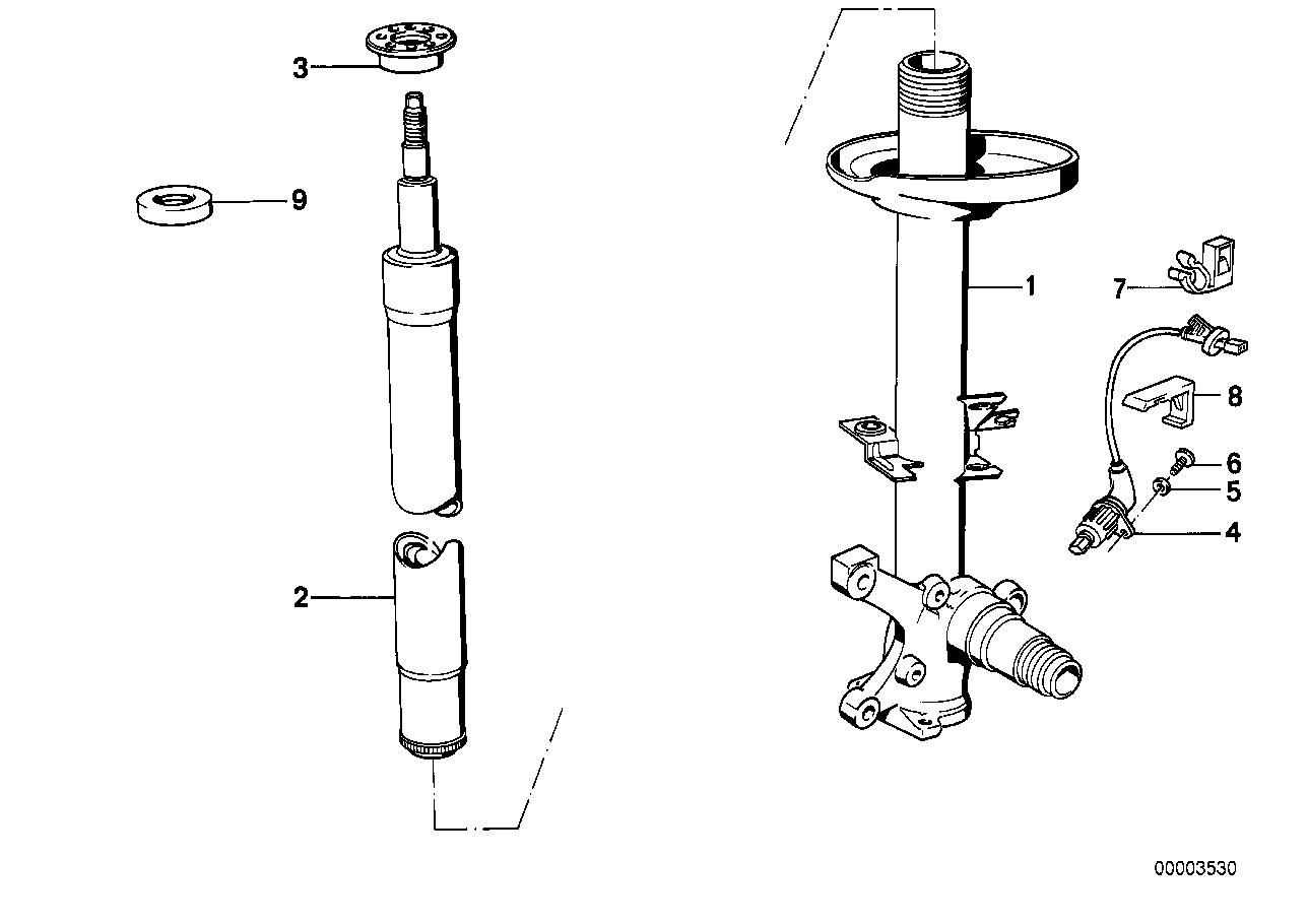 Genuine BMW 31321091556 E34 Shock Absorber-Insert (Inc. 540i)