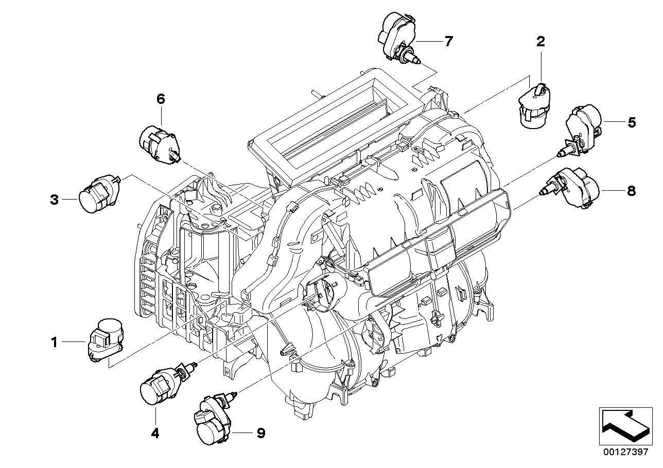 Genuine BMW 64116942989 E63 E61 E64 Actuator Drive, Rear Compartm., Center (Inc. 535d, 525xd & 530i)