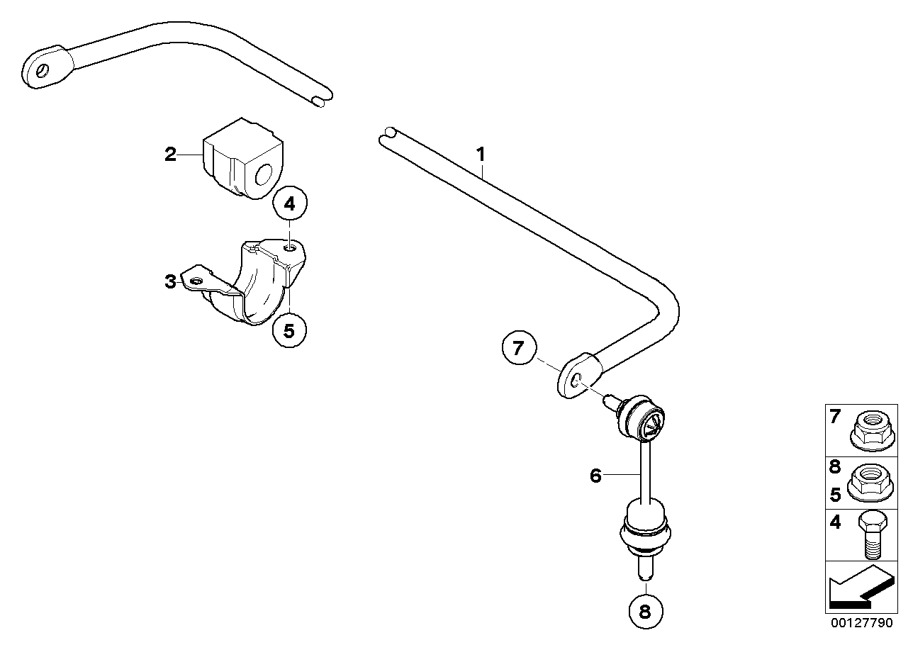 Genuine BMW 33556760995 E61 Stabilizer, Rear D=12mm (Inc. 530xd, 525d & 535d)