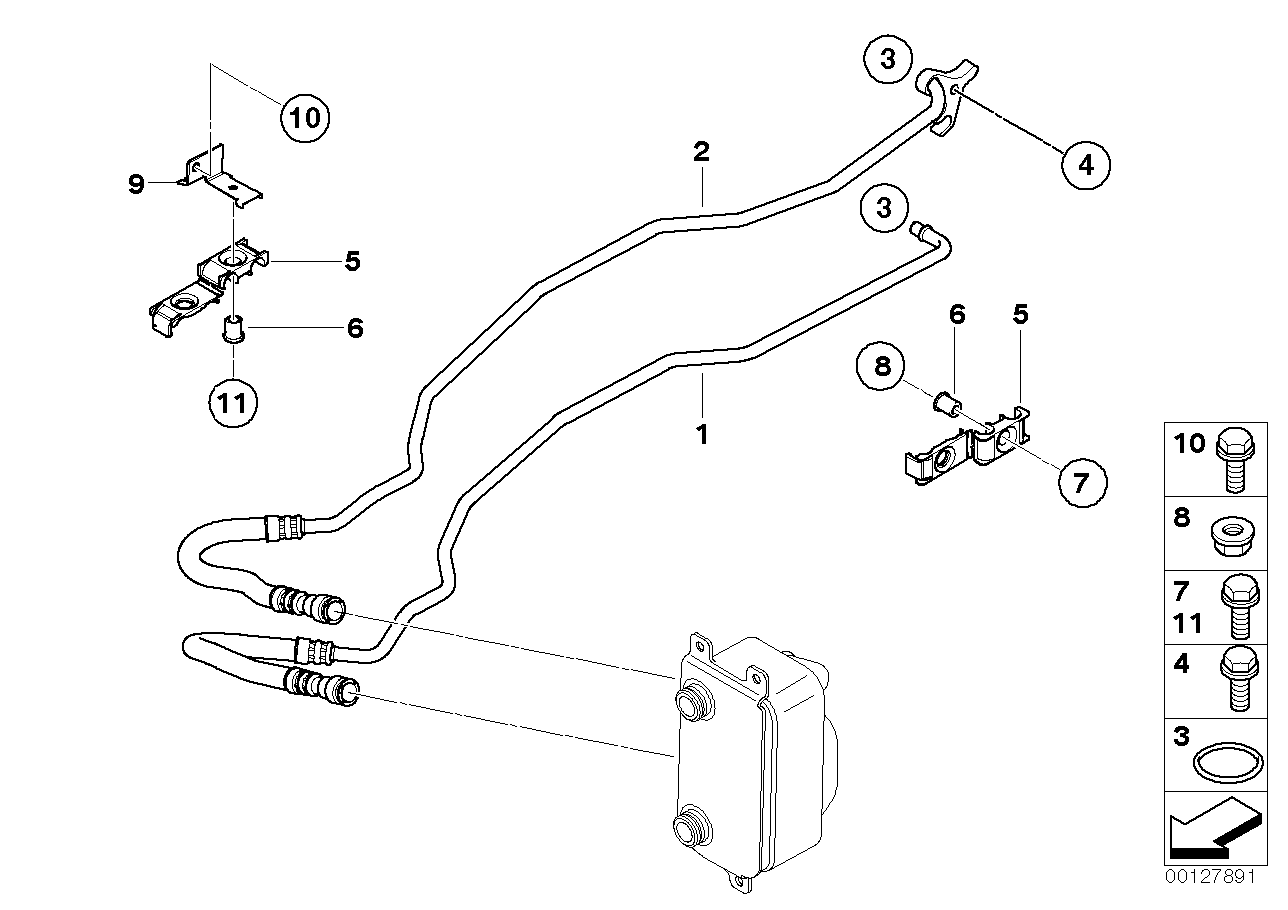 Genuine BMW 17227519269 E60 E61 Bracket Oil Pipe (Inc. 525i, 520i & 530i)