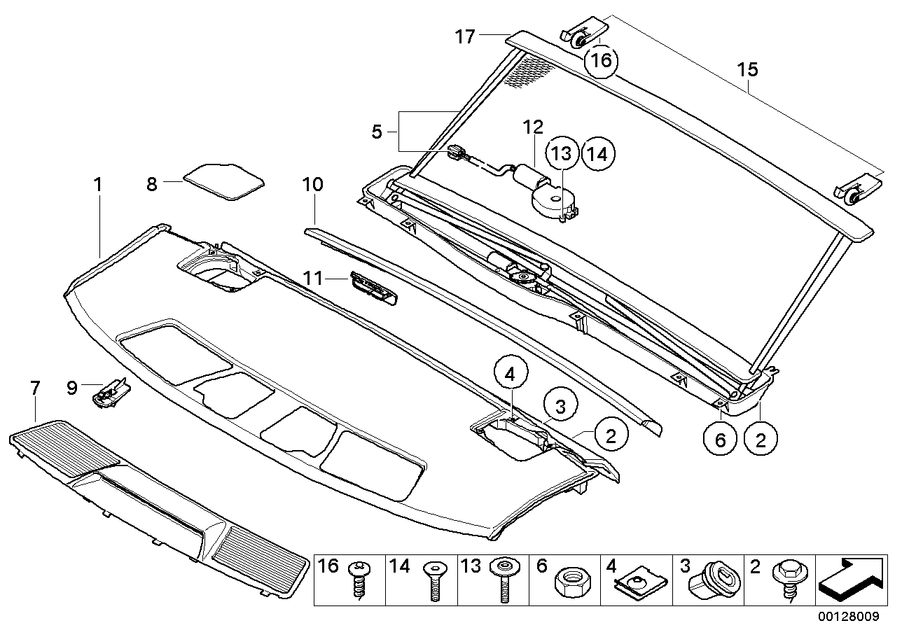 Genuine BMW 51469143455 E65 E66 Electric Sun Blind FLANELLGRAU (Inc. 730Ld, 740i & 760i)